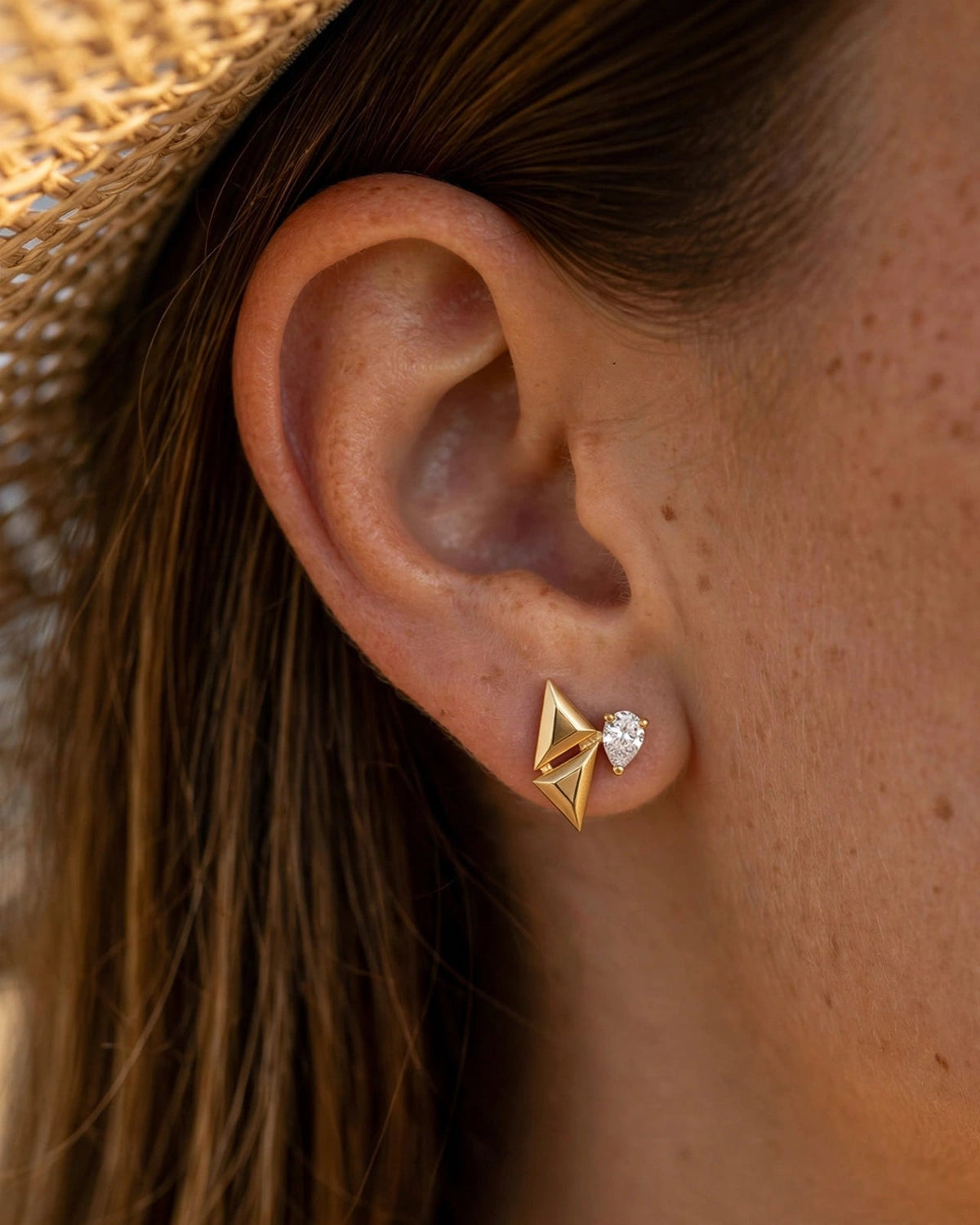 Thread Pear Earring