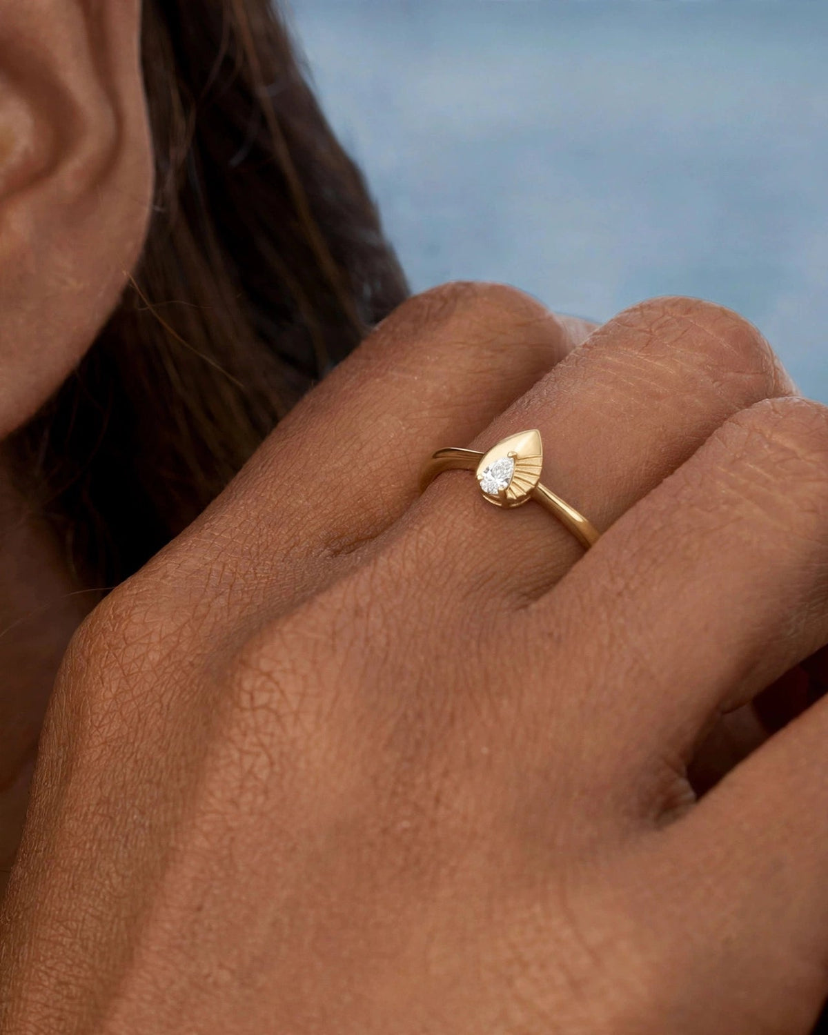 Quiet Pear Ring